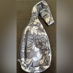 Vera Bradley Gray and White Floral Crossbody Bag